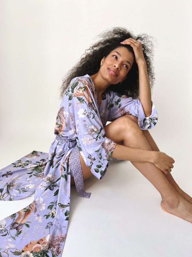 Collage Pattern | Short Kimono | Lilac