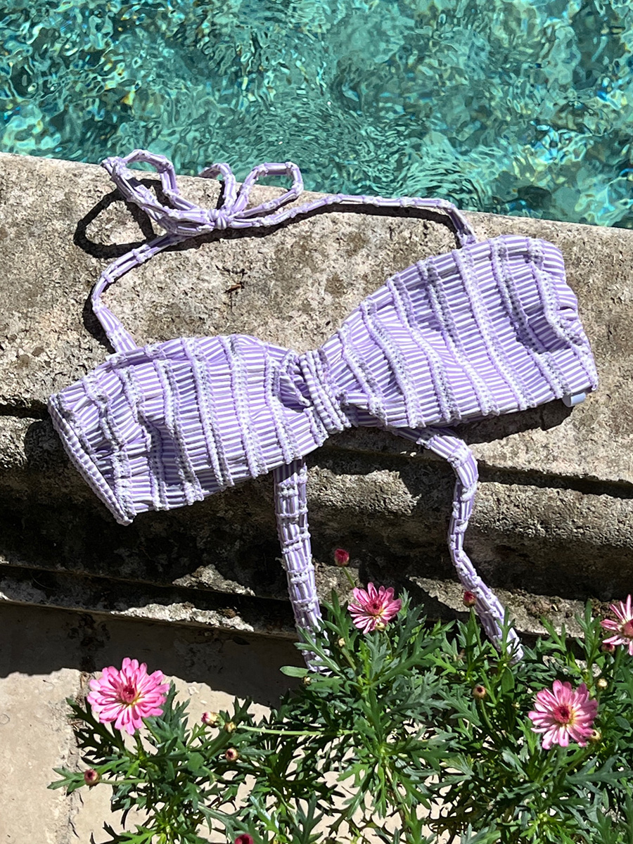 Biustonosz bandeau | Lilac Cream - obrazek 5