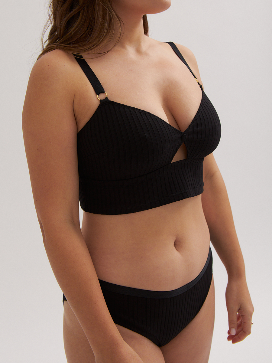 Bikini Briefs | Ribbed Cotton | Onyx - Image 4
