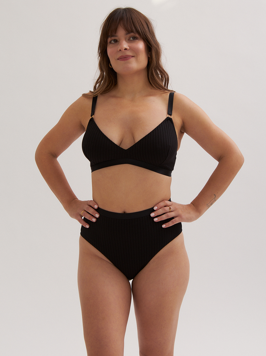Bralette | Ribbed Cotton | Onyx - Image 3
