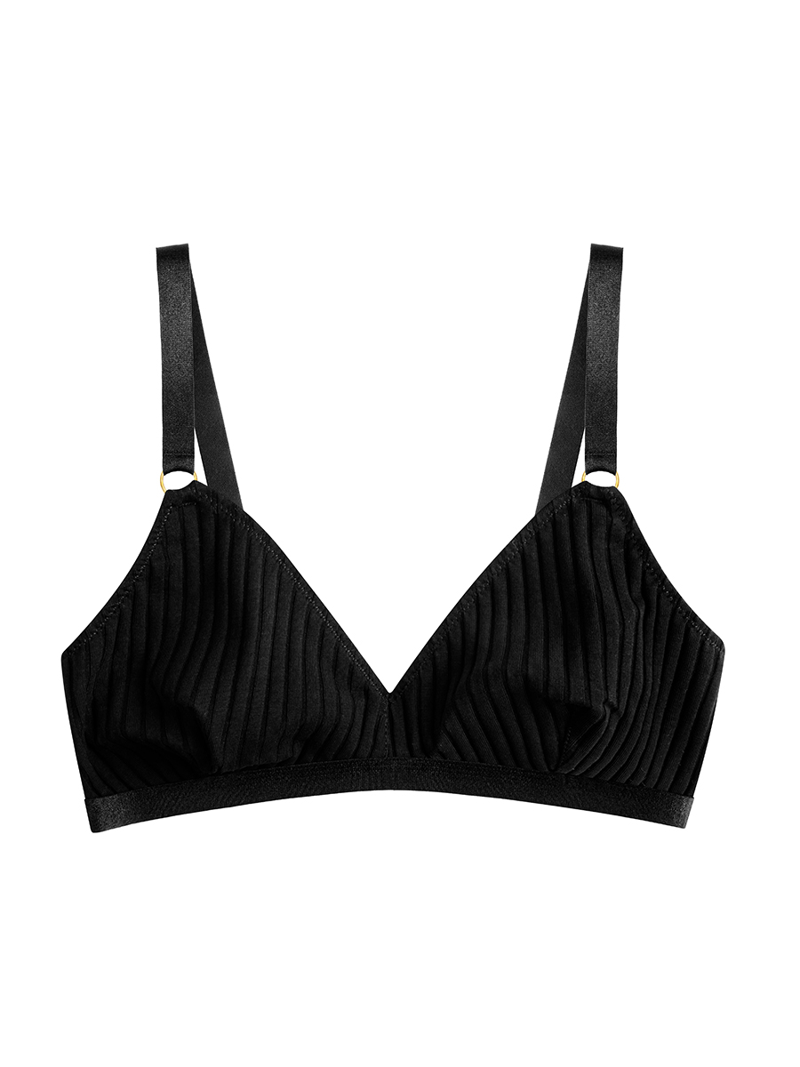 Bralette | Ribbed Cotton | Onyx - Image 2