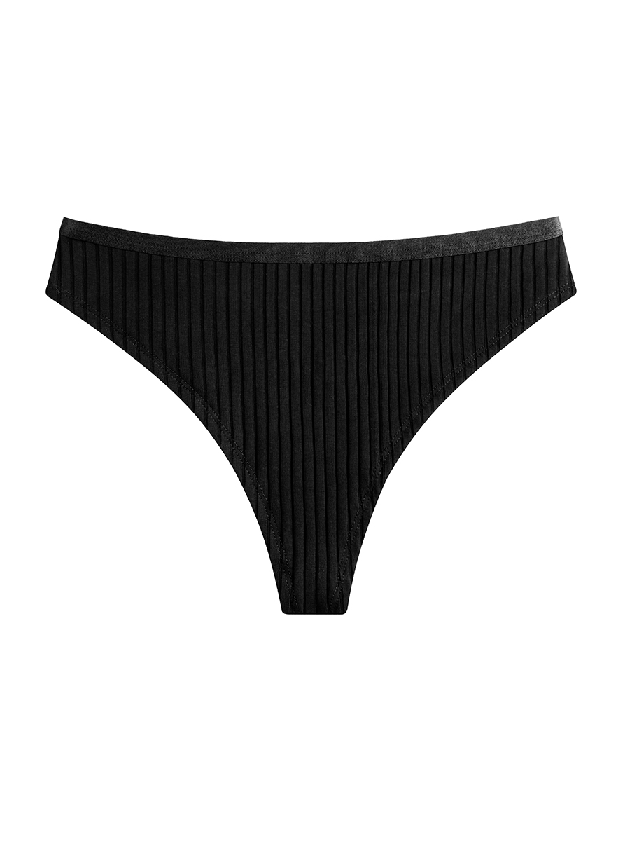 Brazilian Briefs | Ribbed Cotton | Onyx