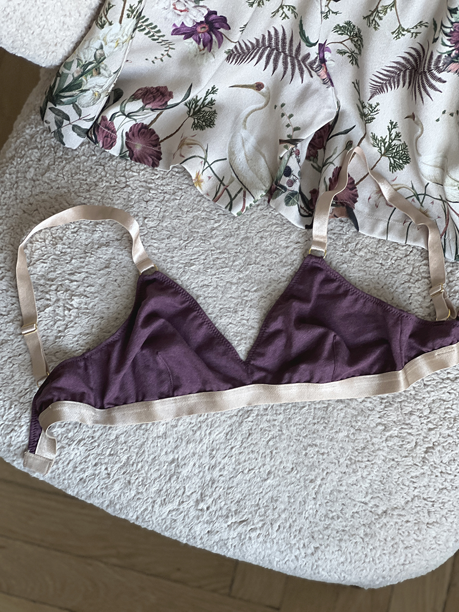Bralette | Cotton Mélange | Plum Wine - Image 3