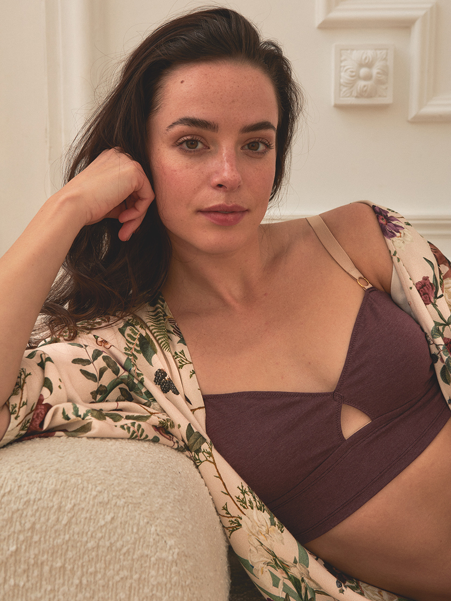 Top-bralette | Cotton Mélange | Plum Wine
