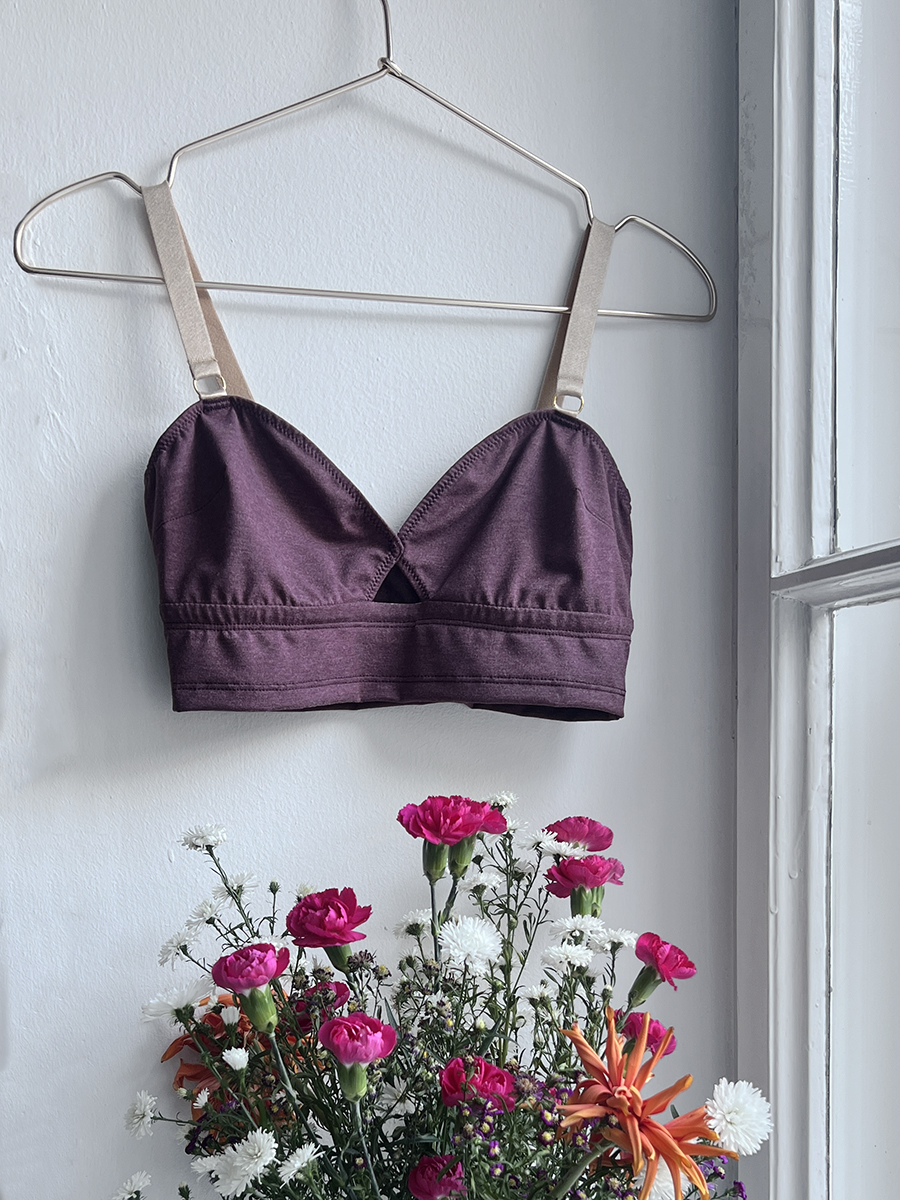 Top-bralette | Cotton Mélange | Plum Wine - Image 4