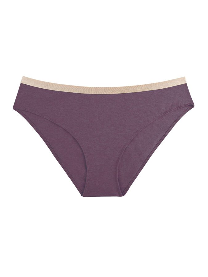 Bikini Briefs | Cotton Mélange | Plum Wine