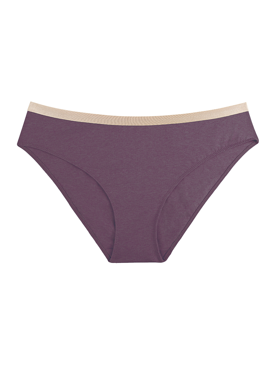 Majtki bikini z bawełny melanż | Plum Wine