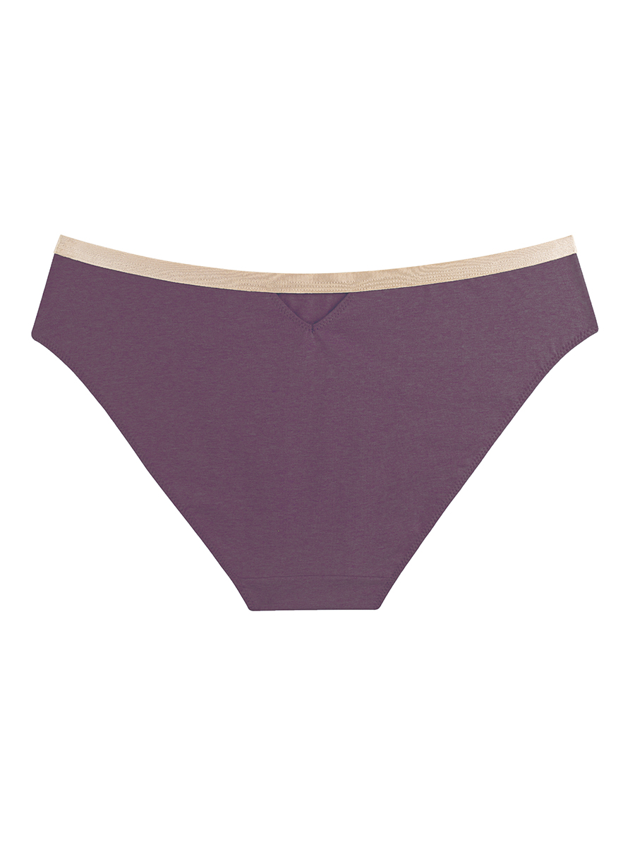 Majtki bikini z bawełny melanż | Plum Wine - obrazek 2