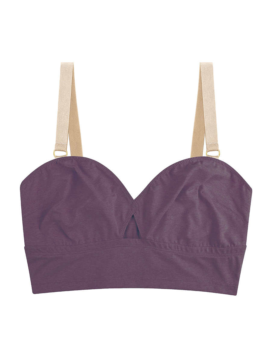 Top-bralette | Cotton Mélange | Plum Wine - Image 2