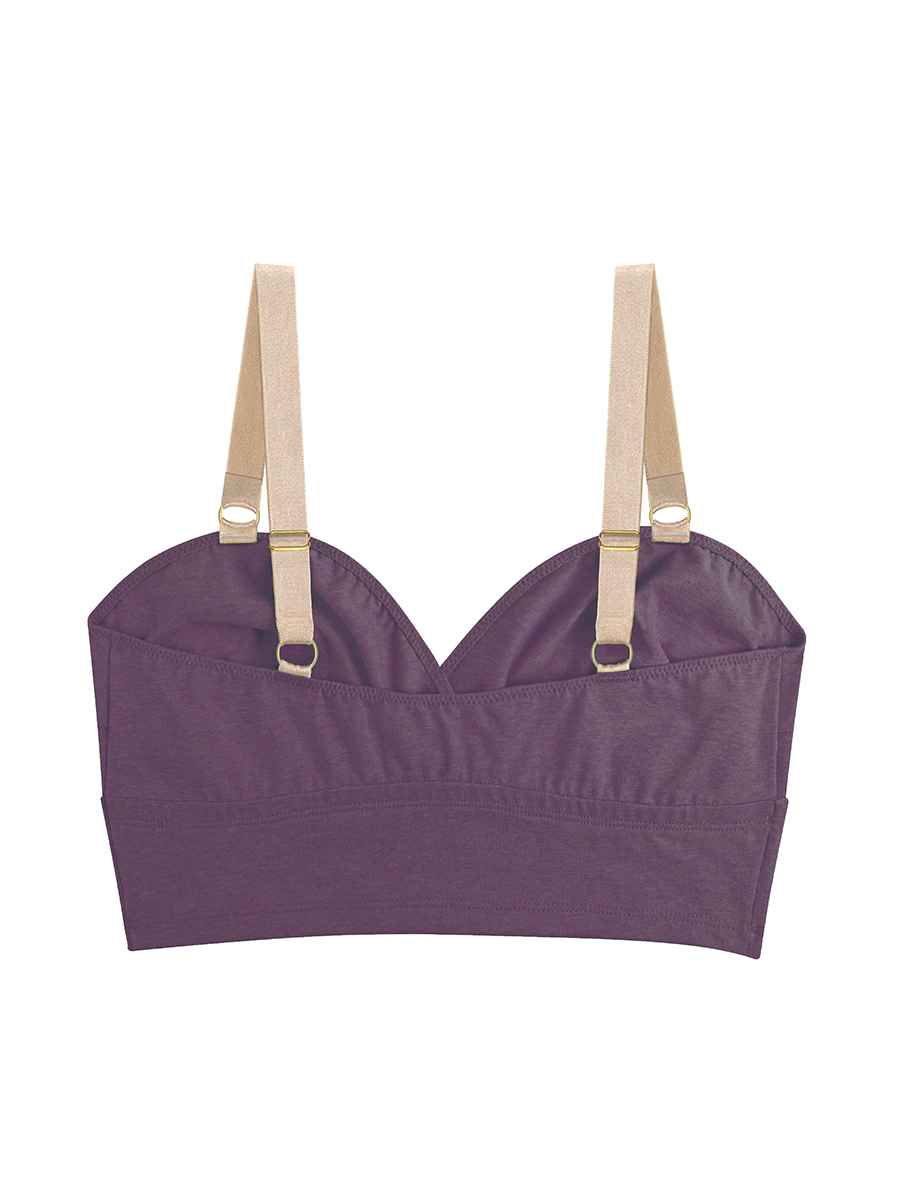 Top-bralette | Cotton Mélange | Plum Wine - Image 5