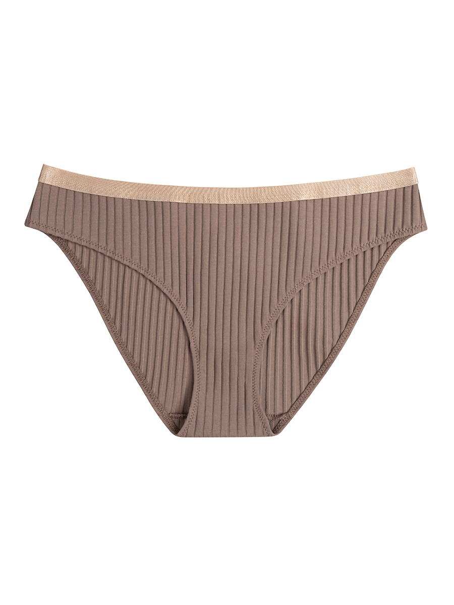 Bikini Briefs | Ribbed Cotton | Taupe