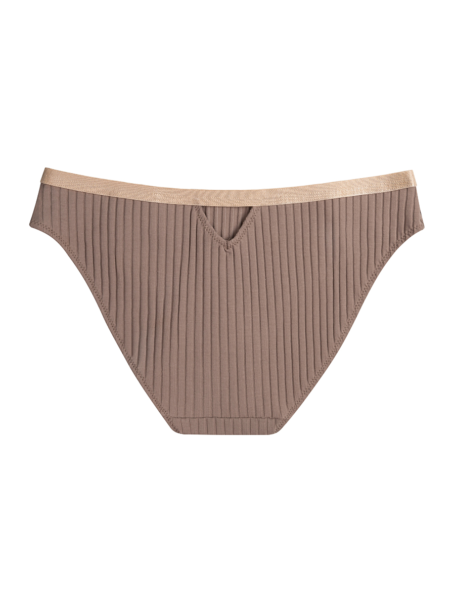 Bikini Briefs | Ribbed Cotton | Taupe - Image 3