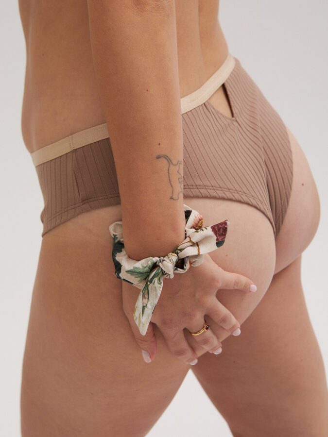 Brazilian Briefs | Ribbed Cotton | Taupe