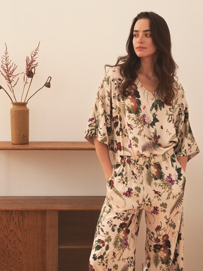 Collage Pattern | Bamboo Blouse | Vanilla