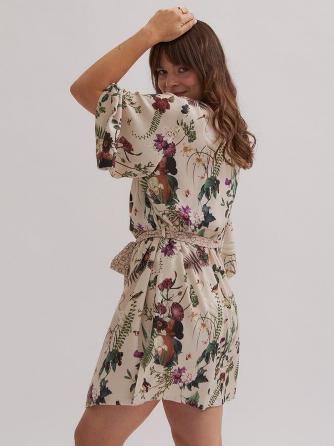 Collage Pattern | Short Kimono | Vanilla