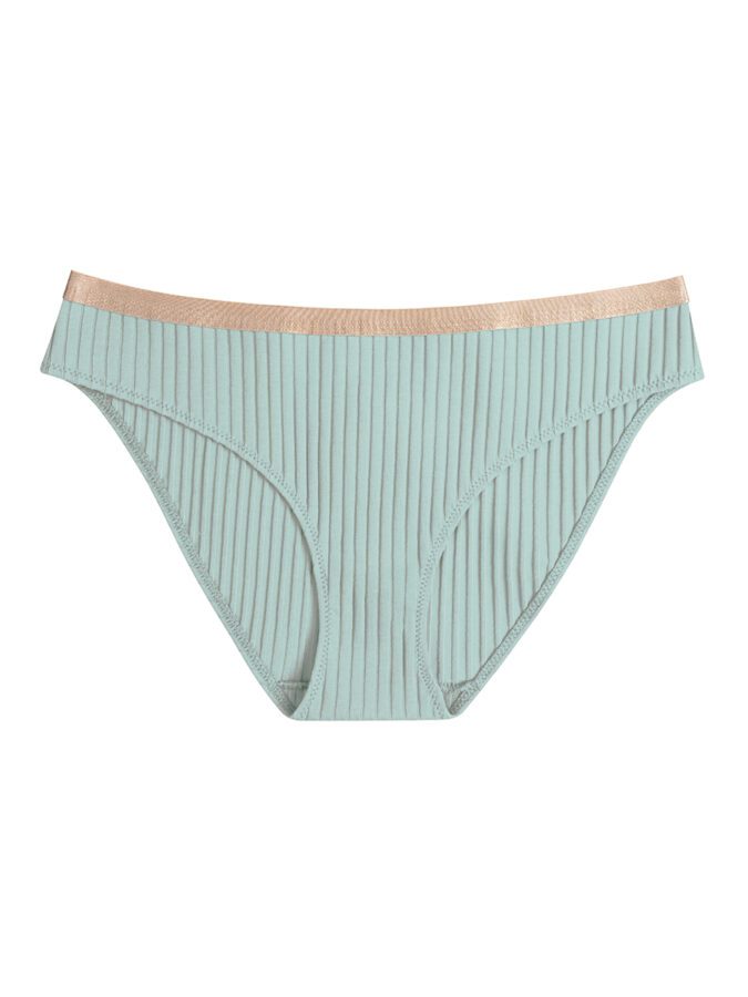 Bikini Briefs | Ribbed Cotton | Aqua
