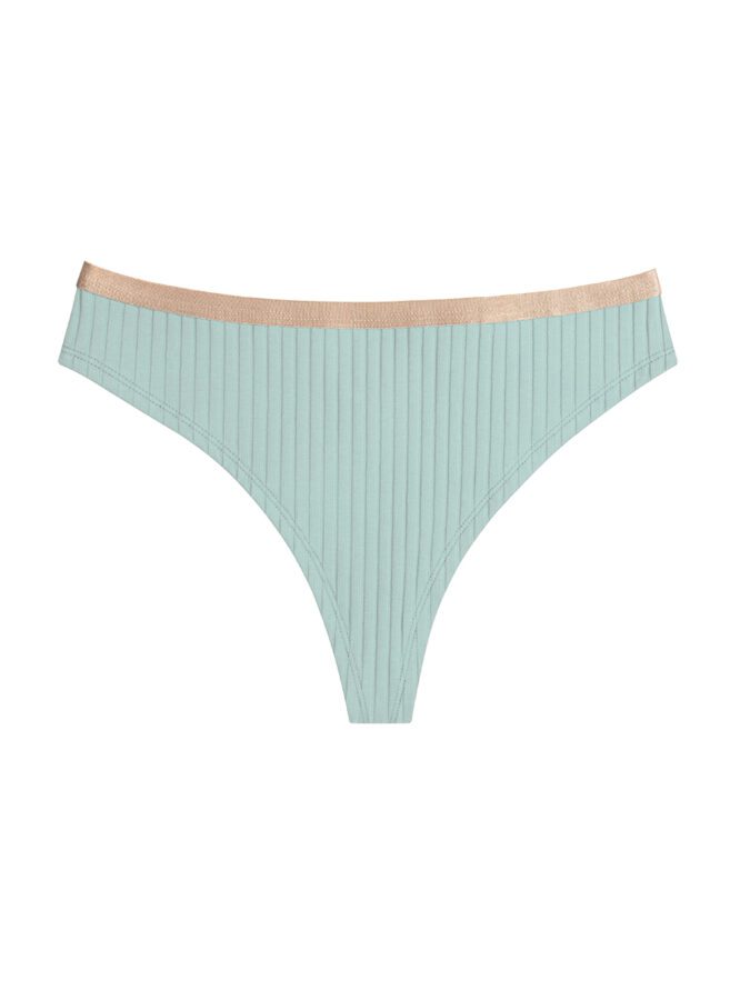 Brazilian Briefs | Ribbed Cotton | Aqua