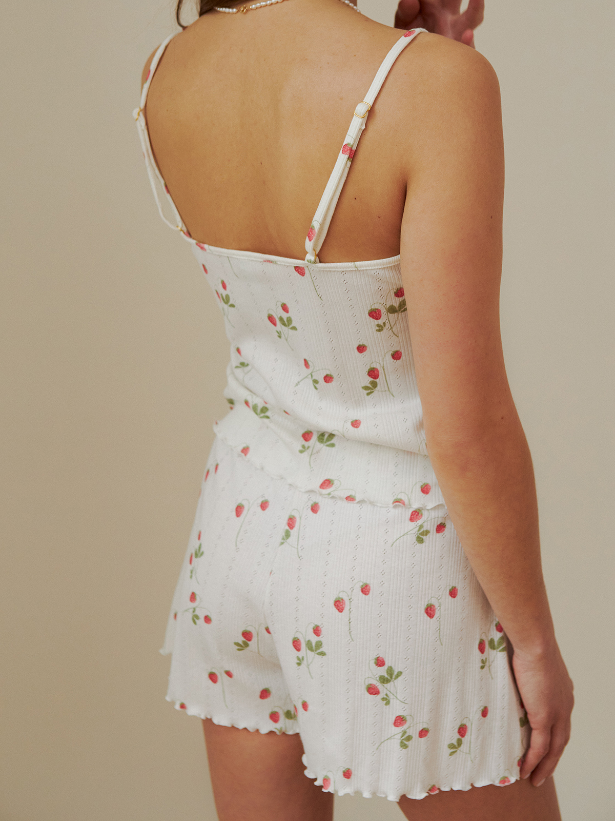 Camisole Top | Pointelle Cotton | Fragola - Image 5