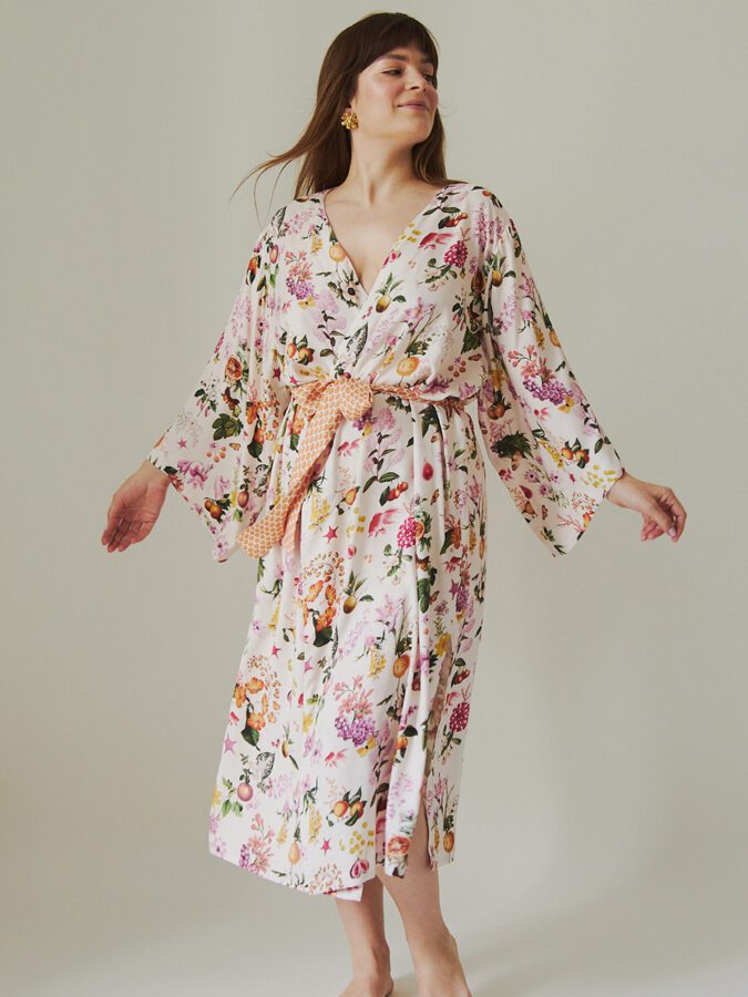 Long Kimono | Collage Pattern Bamboo | Soleil