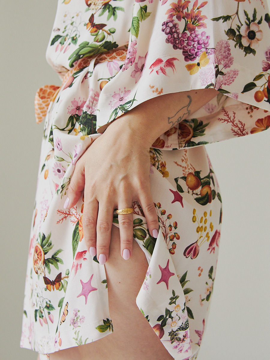 Kimono short in collage pattern | Soleil