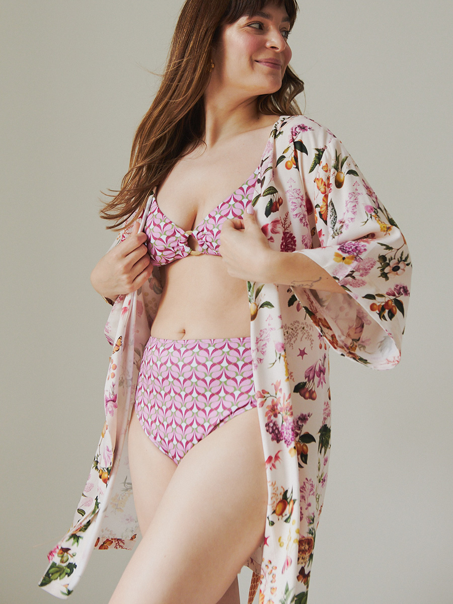 Kimono short in collage pattern | Soleil - Image 3